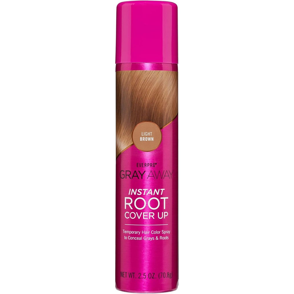 Everpro Gray Away Instant Root Cover Up Spray Temporary Hair Color Light Brown 2.5 Ounces - Image 1