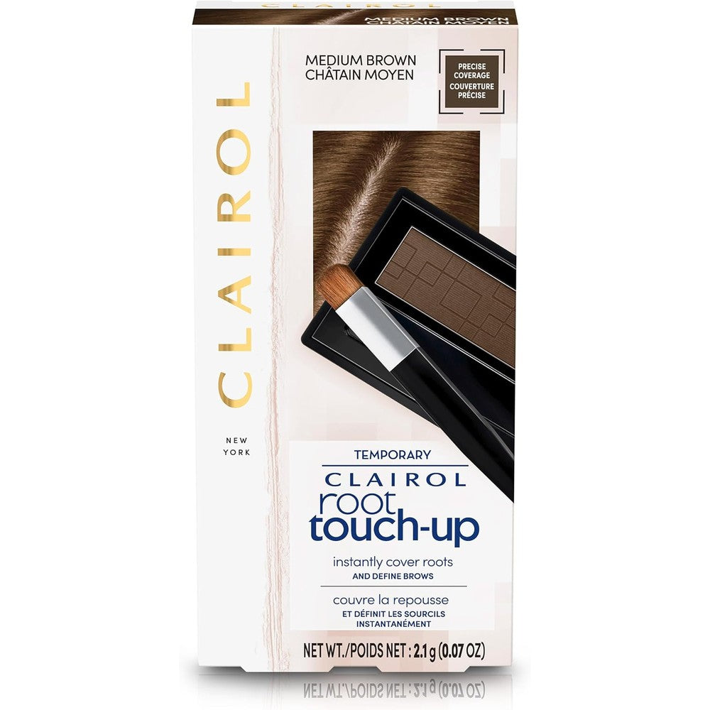 Clairol Root Touch-Up Temporary Concealing Powder Medium Brown front view packaged box