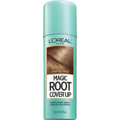 L'Oreal Paris Magic Root Cover Up Dark Blonde front view of the two ounce aerosol spray can