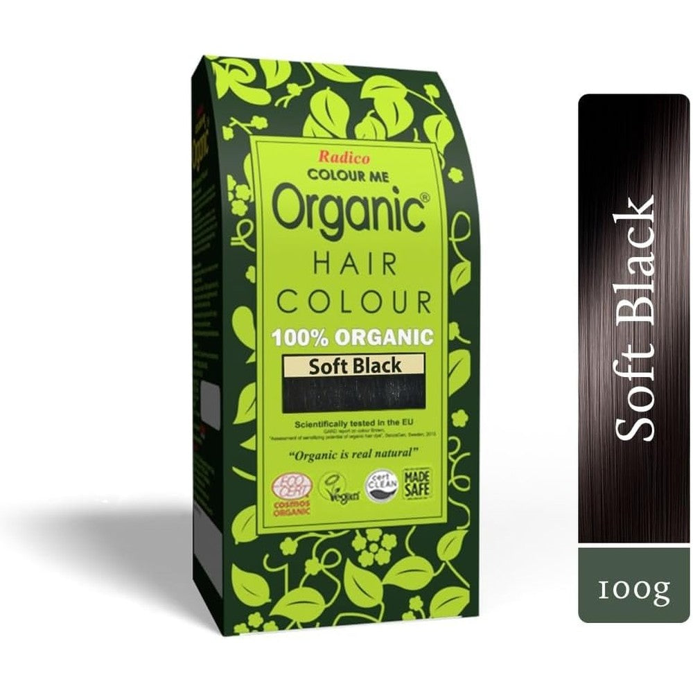 Radico Colour Me Organic Soft Black hair colour box front view