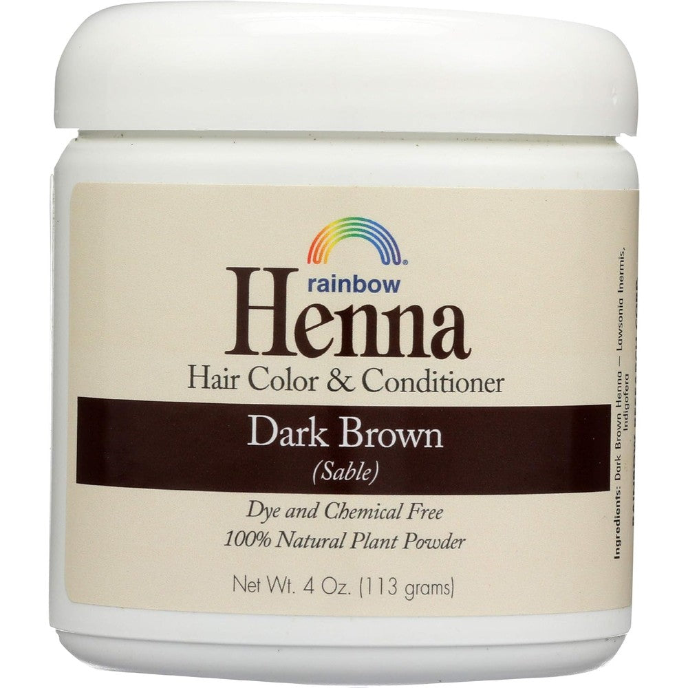 Rainbow Research Henna Hair Color and Conditioner Dark Brown front view