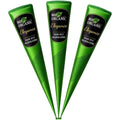 Hiredit natural henna paste cones for hair front view showing three pack packaging.