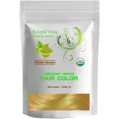 Joyful Young Organic Henna Hair Color Golden Blonde front view packaging