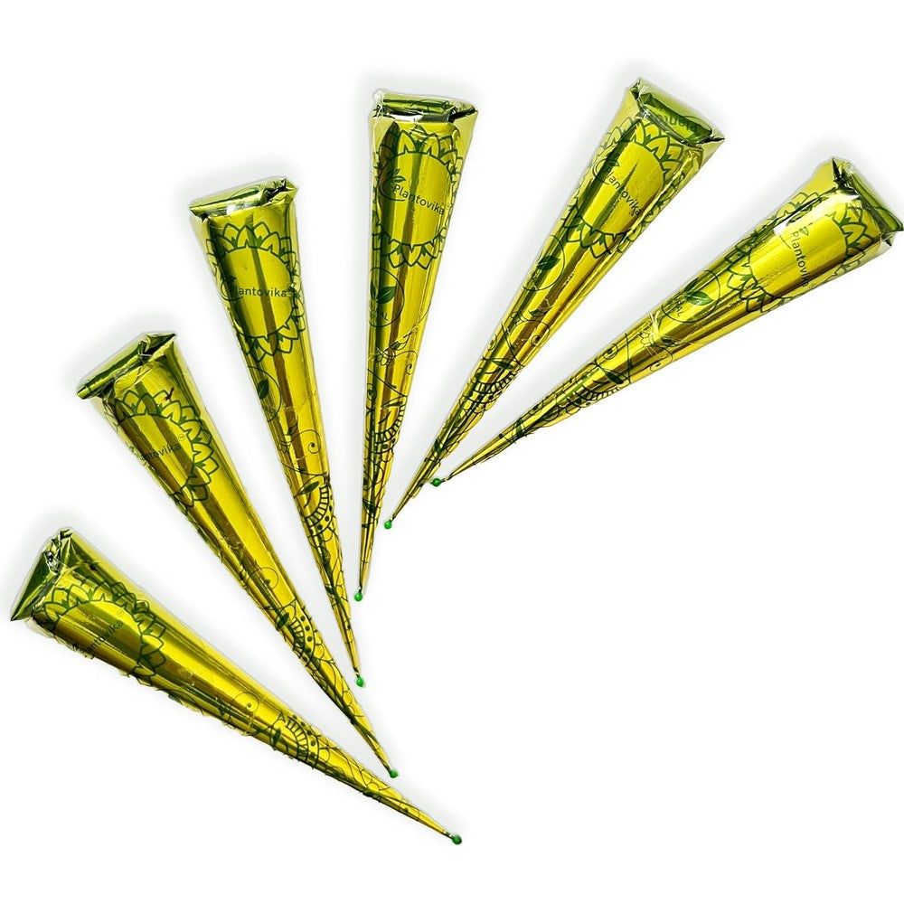 Plantovika natural henna cone pack of six front view for reddish brown hair color