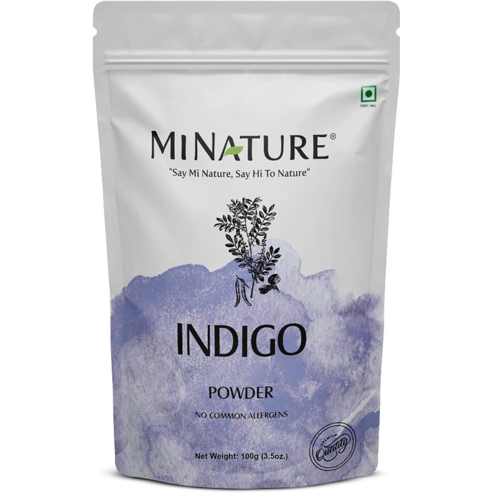 Mi Nature Indigo Leaf Powder 227g front pack packaging view for natural hair coloring
