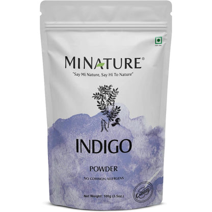 Mi Nature Indigo Leaf Powder 227g front pack packaging view for natural hair coloring