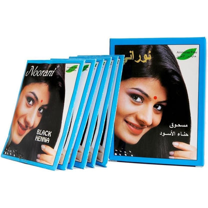 Noorani Black Henna 6 X 10 Grams hair color front view