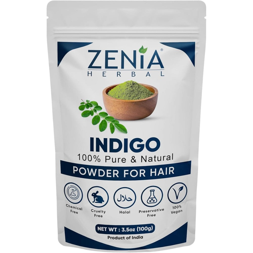 Zenia Indigo Powder Indigofera Tinctoria hair and beard dye front view
