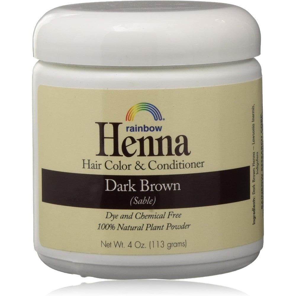 Rainbow Research Henna Persian Dark Brown Hair Color jars front view