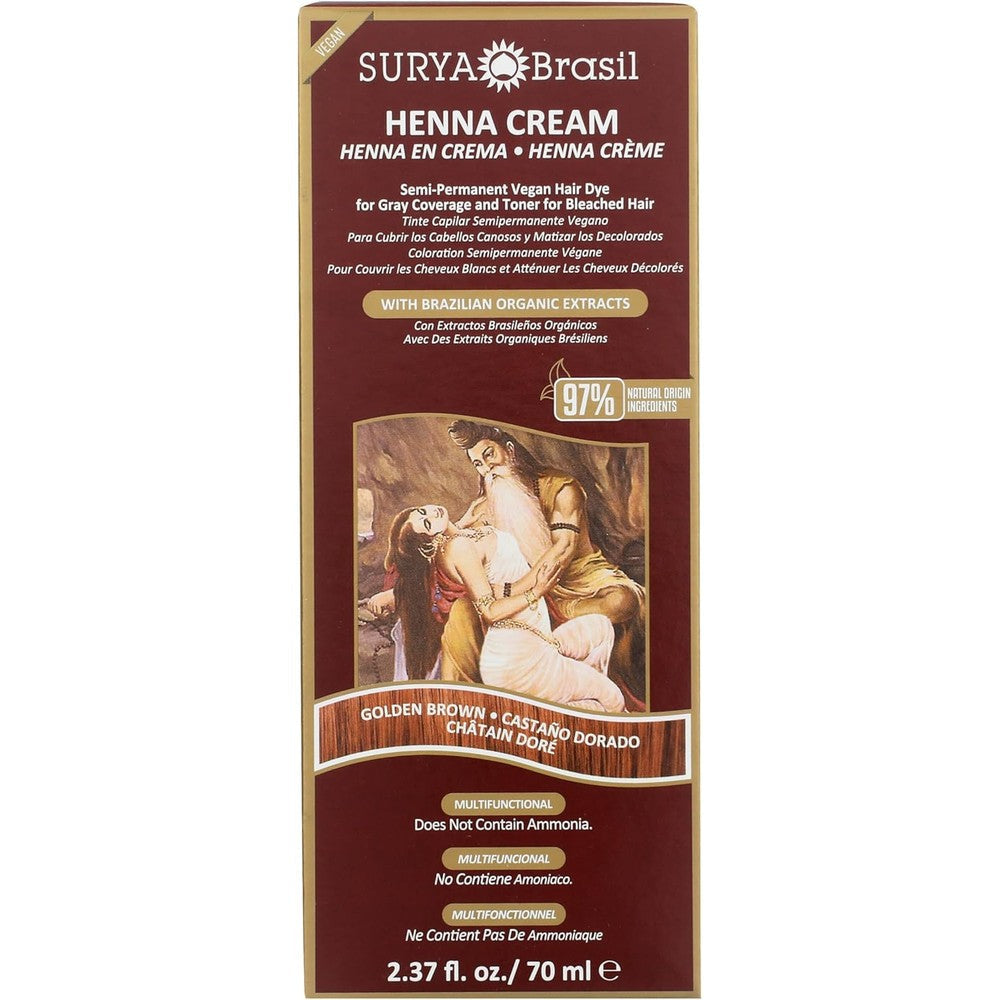 Surya Brasil Henna Cream Golden Brown hair color treatment bottle front view