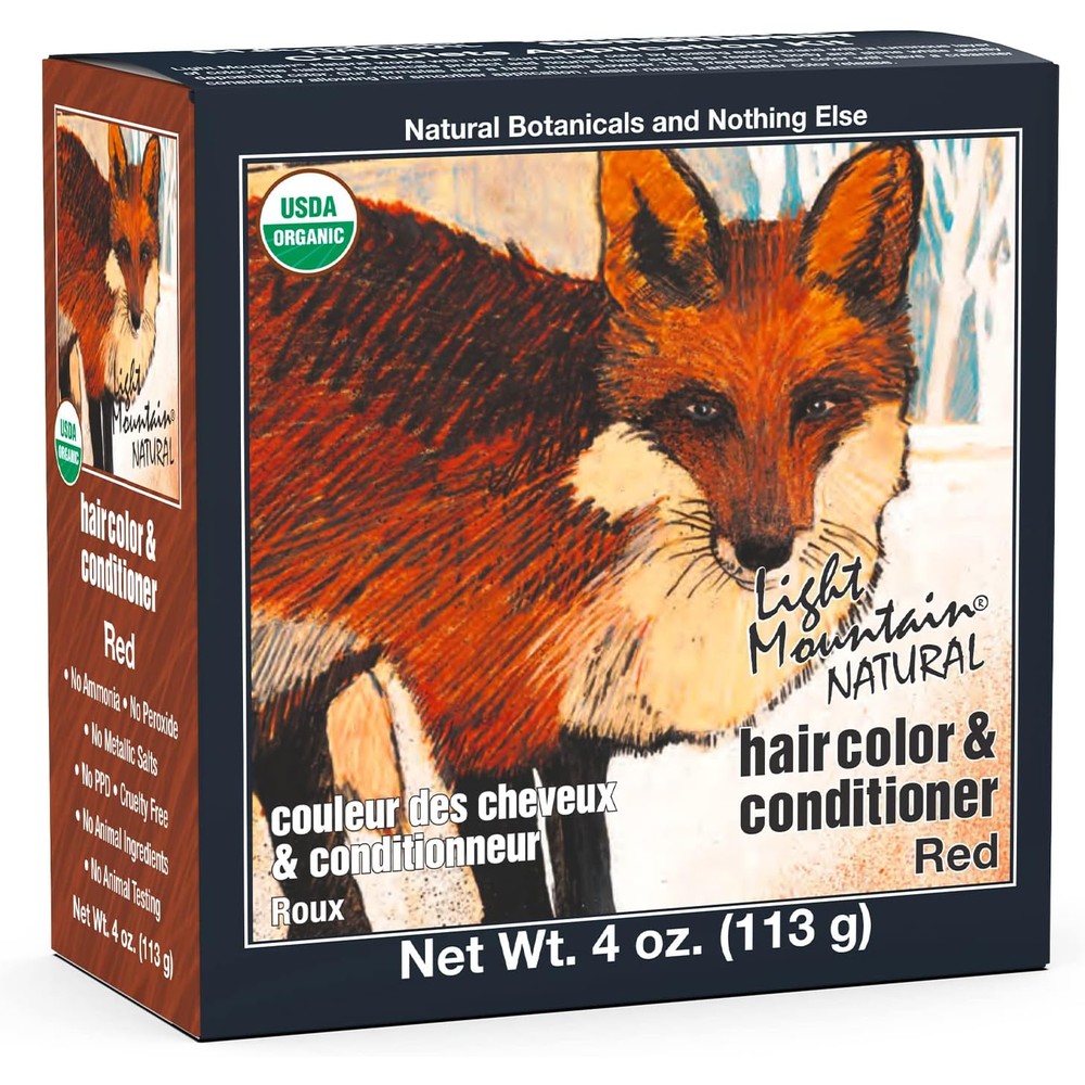 Light Mountain Henna Hair Color and Conditioner Red box front view