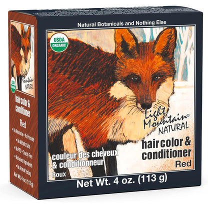 Light Mountain Henna Hair Color and Conditioner Red box front view