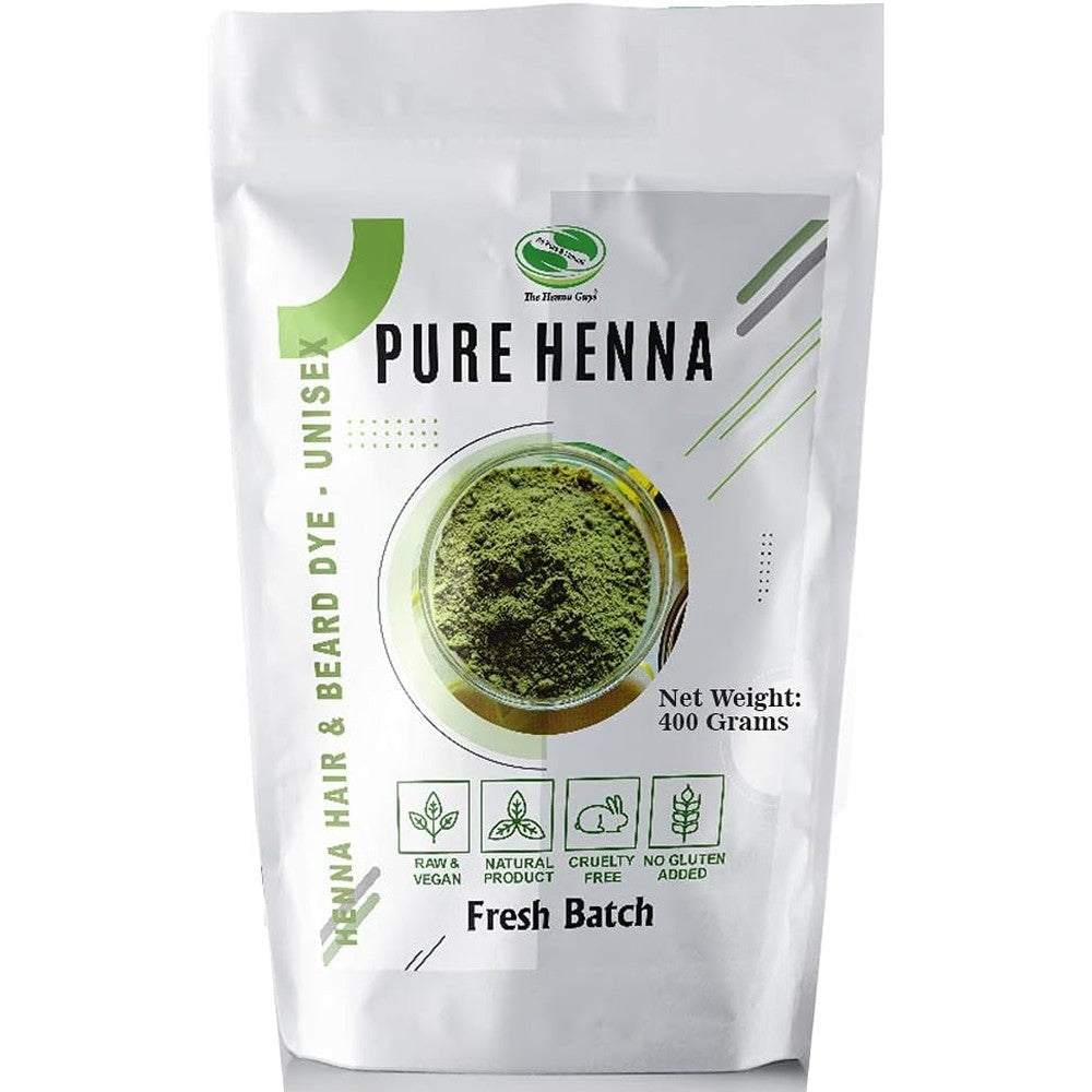The Henna Guys 100 percent pure henna powder pouch front view
