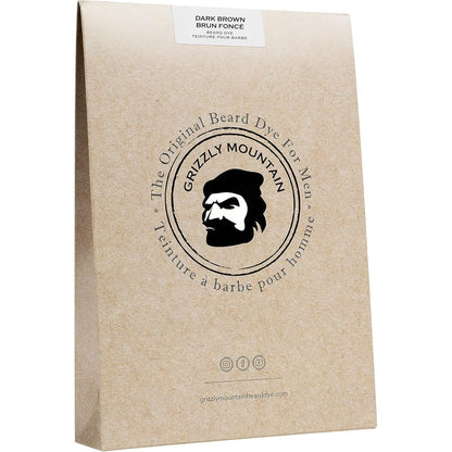 Grizzly Mountain Beard Dye Organic Dark Brown packaging front view