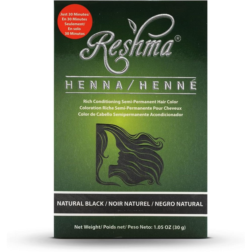 Reshma Beauty 30 Minute Henna Hair Color Natural Black front packaging