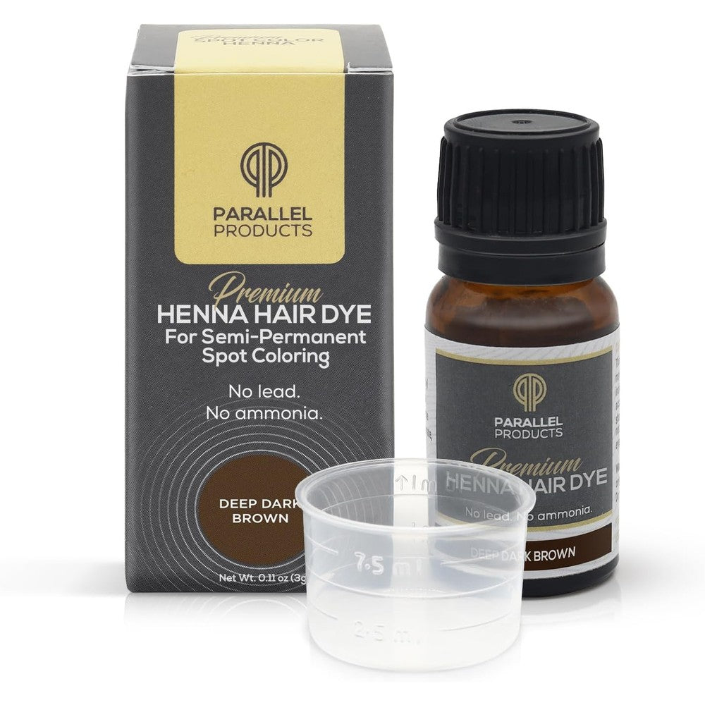 Parallel Products Spot Color Henna Kit front packaging view showcasing the deep dark brown shade variant