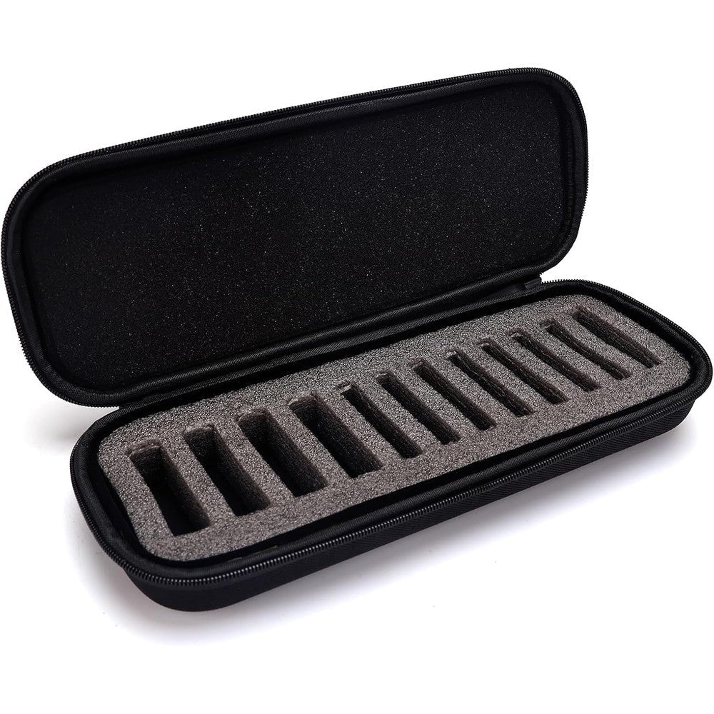 CGBARBER grooming clipper blade case holder organizer front view showing black carbon finish exterior