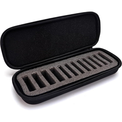CGBARBER grooming clipper blade case holder organizer front view showing black carbon finish exterior