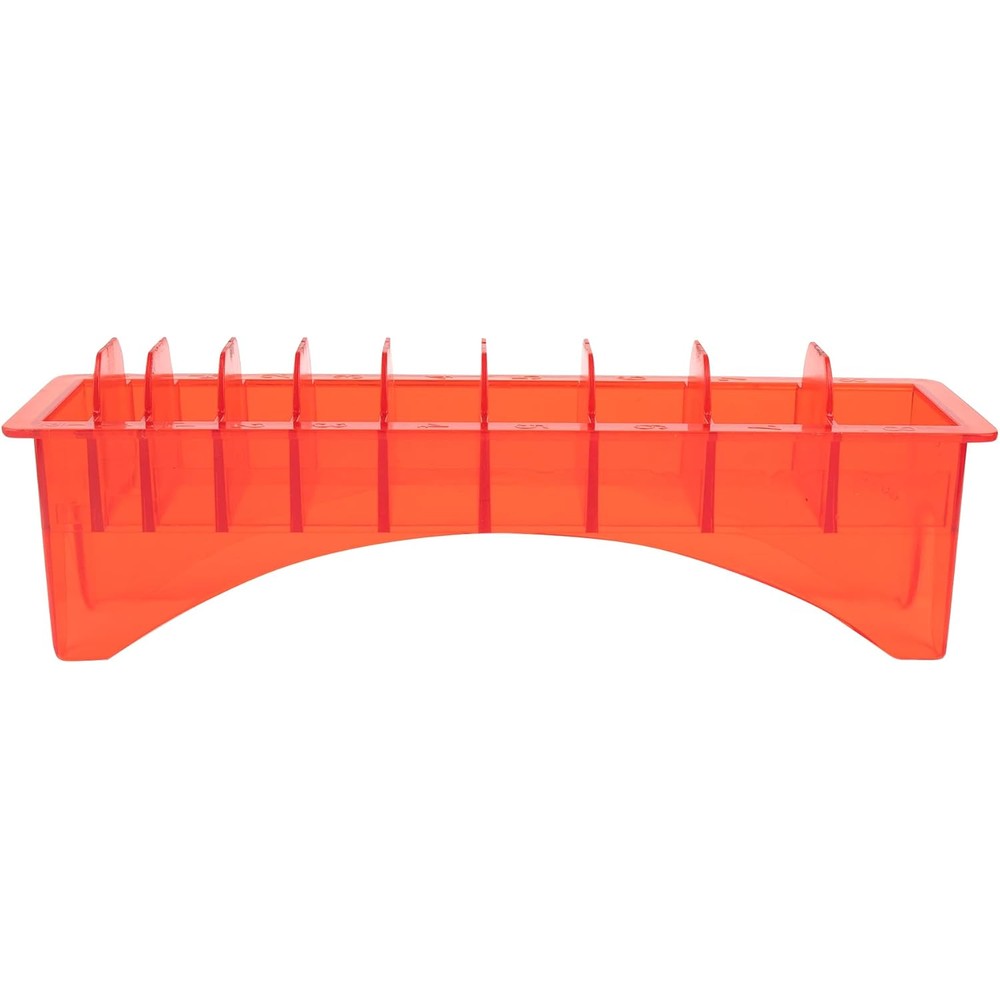Framendino rectangular plastic guide comb storage box front view red barber organizer