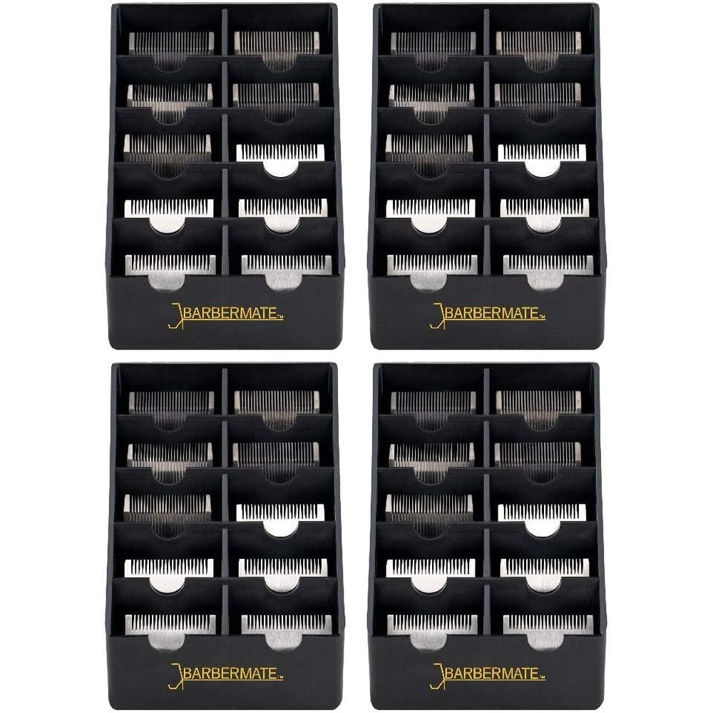 BarberMate blade rack storage tray front view showing ten slots for clipper blade organization.