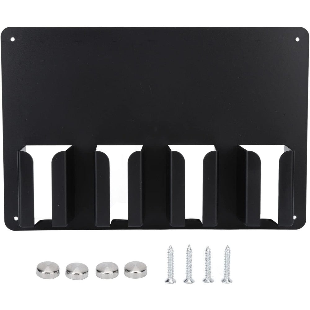 Agatige hair clipper holder wall mount rack front view showcasing four storage spaces for professional trimmers
