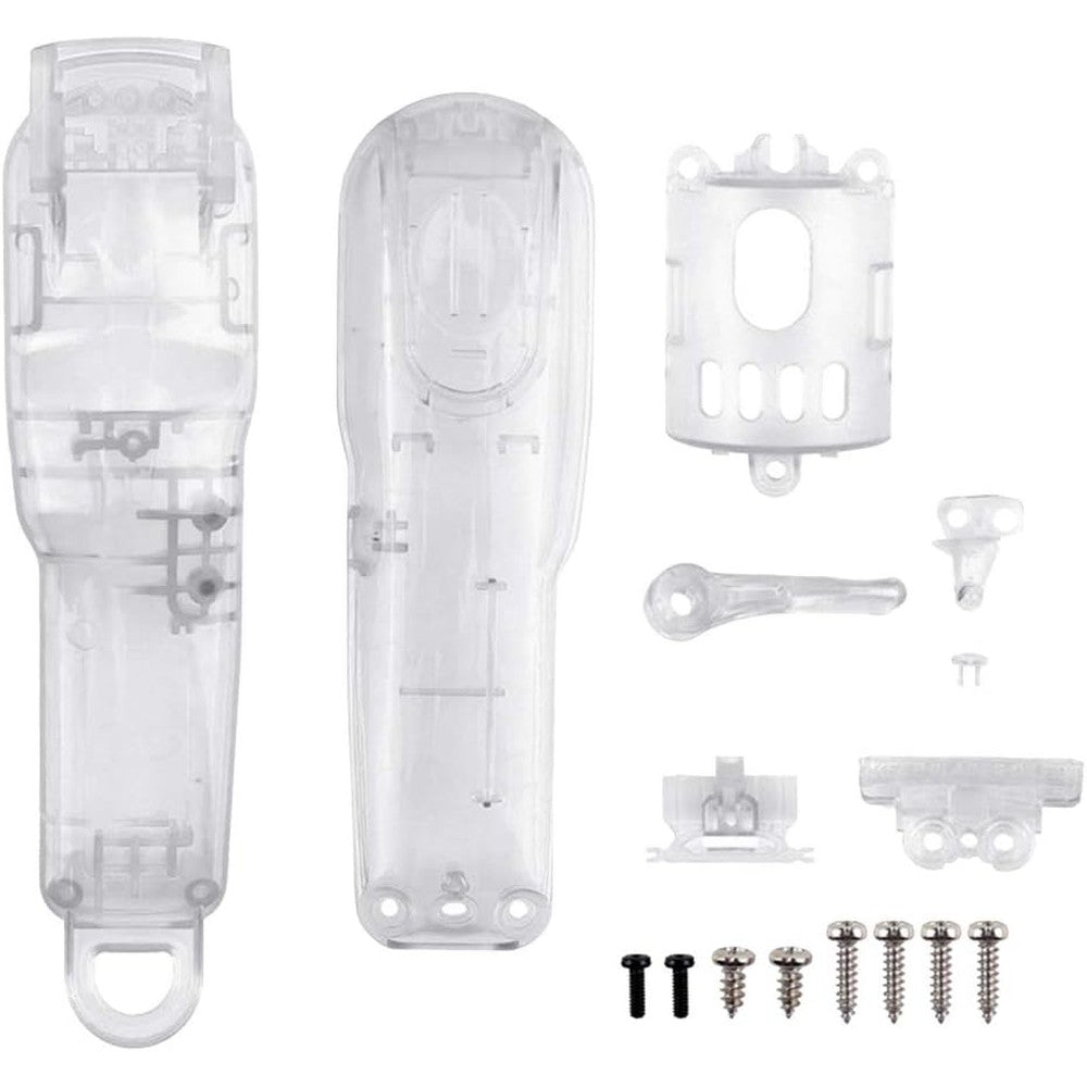 Generic transparent hair clipper case full body front view highlighting clear shell design.