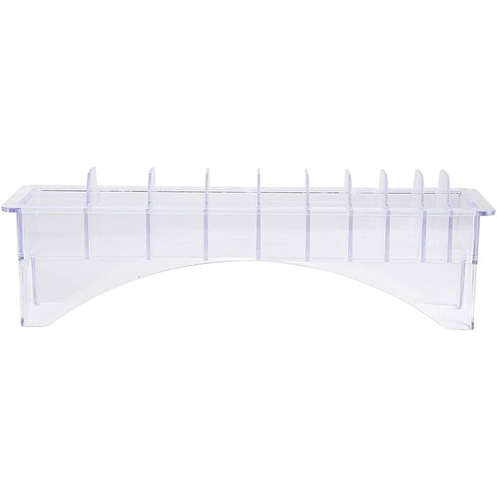 Taidda clipper guard holder organizer front view showing transparent 10 slots layout for salon tool storage