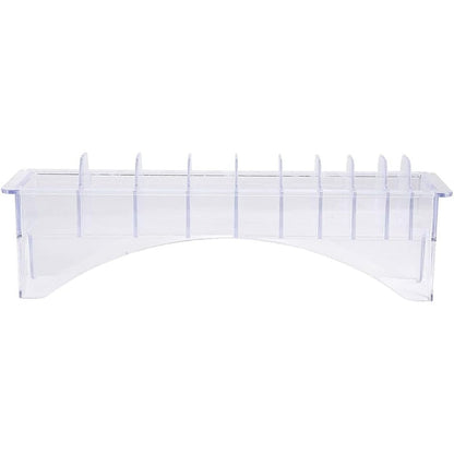 Taidda clipper guard holder organizer front view showing transparent 10 slots layout for salon tool storage