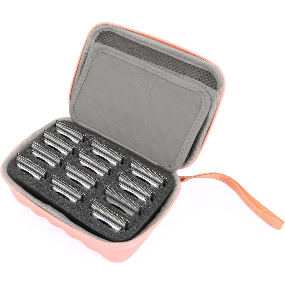 CASEMATIX rose gold clipper blade holder front view showing hard shell exterior design.