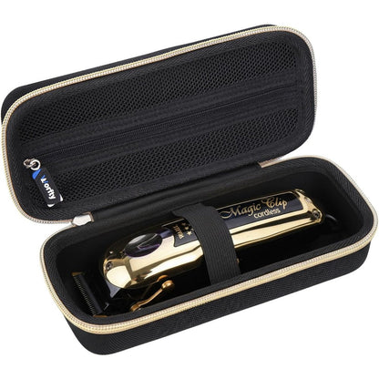 Worfty professional clipper case front view showcasing sleek black shockproof exterior shell.