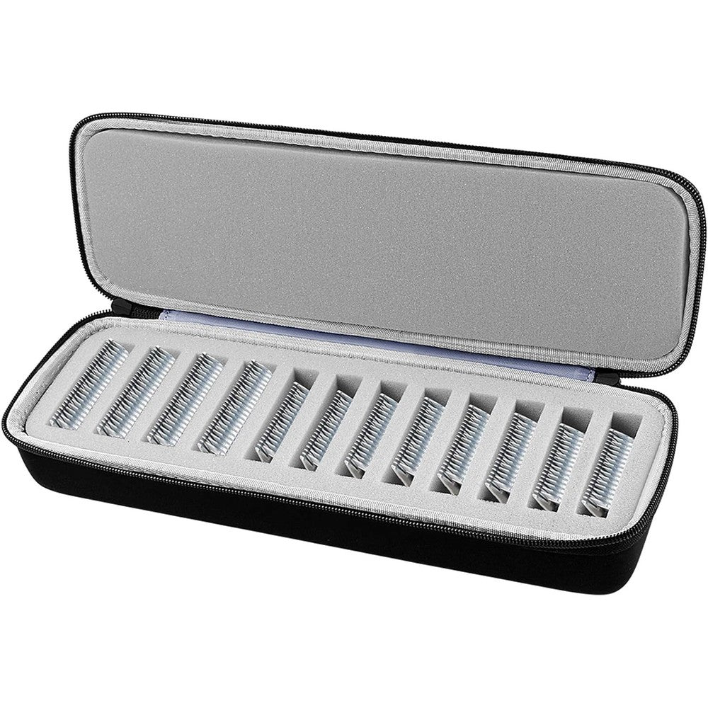 Comecase Grooming Clipper Blade Case Holder Organizer front view showing the rugged black hard shell exterior and rubber carry handle.