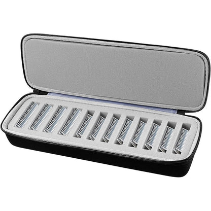Comecase Grooming Clipper Blade Case Holder Organizer front view showing the rugged black hard shell exterior and rubber carry handle.