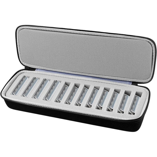 Comecase Grooming Clipper Blade Case Holder Organizer front view showing the rugged black hard shell exterior and rubber carry handle.
