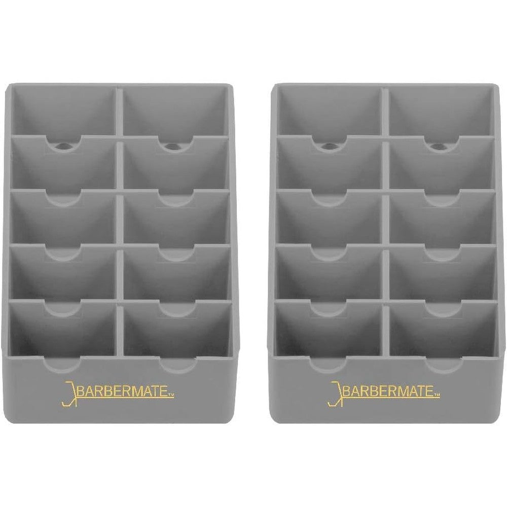 BarberMate blade rack storage tray gray pack of two front view professional salon organizer