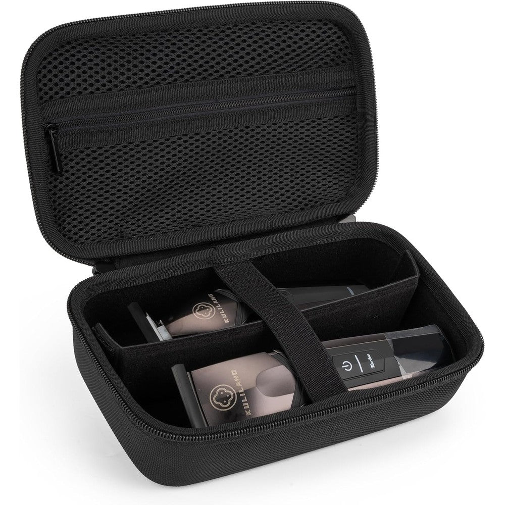 SMYV barber bag front view showing the sleek black nylon hard shell exterior