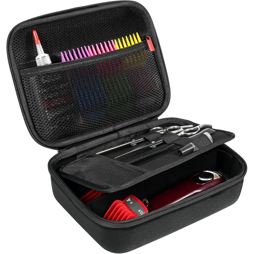 ProCase hard travel case for hair clippers front view showing sleek black shockproof exterior.
