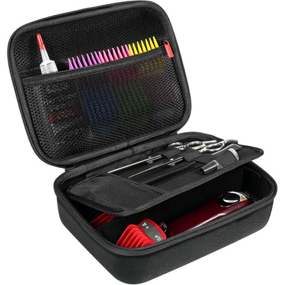 ProCase hard travel case for hair clippers front view showing sleek black shockproof exterior.