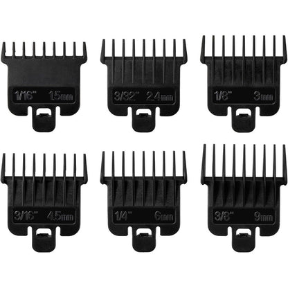 Perfitech 6 piece hair clipper guards front view showcasing full set arrangement