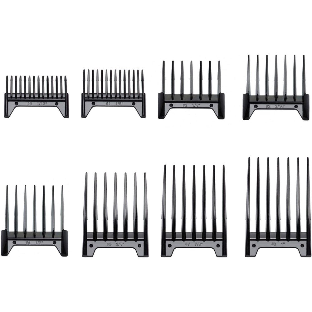 Oster Professional 76926-800 guide comb set front view for hair clippers