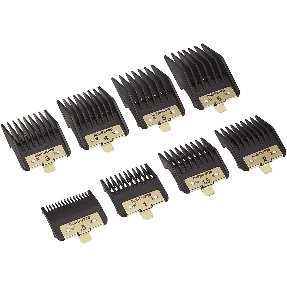 BaBylissPRO premium clipper guards 8 piece set front view