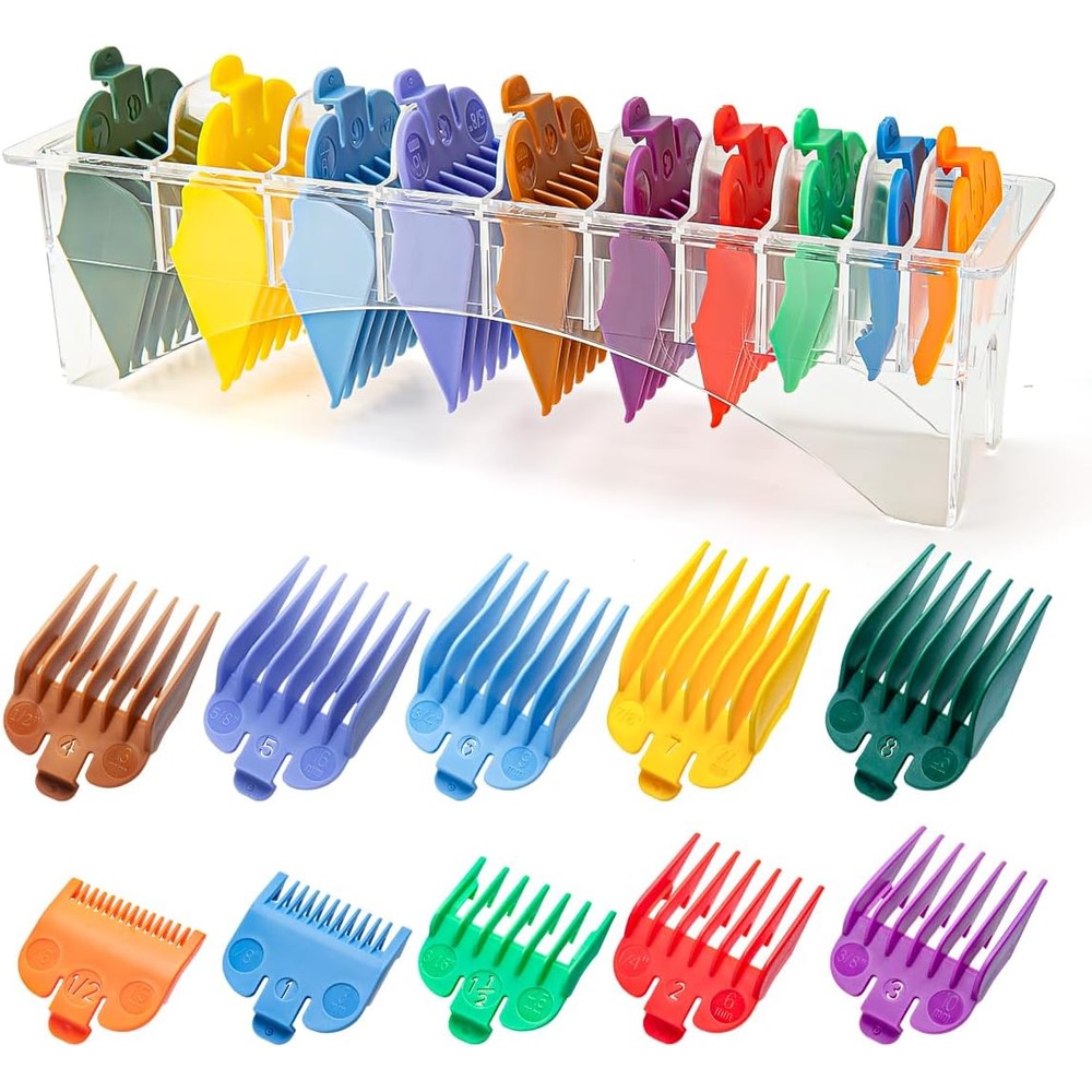 Lavest 10 piece professional hair clipper guard set front view