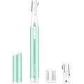 Funstant Upgraded Precision Electric Eyebrow Trimmer front view showcasing sleek green design
