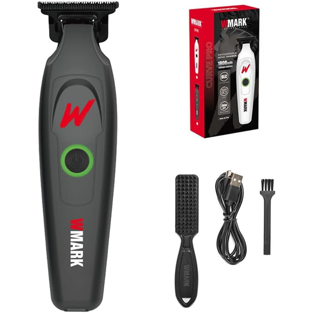 WMARK NG-7203 Professional Hair Sculpting Trimmer black front view for beard grooming