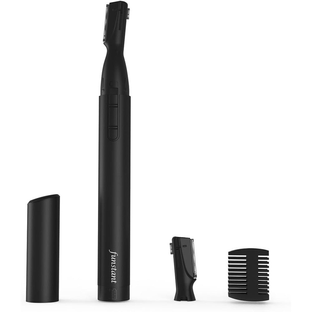 Funstant Upgraded Eyebrow Trimmer in Onyx Black front view