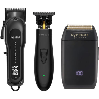 Supreme Trimmer 3-In-1 Barber Bundle front view showing clipper trimmer and shaver