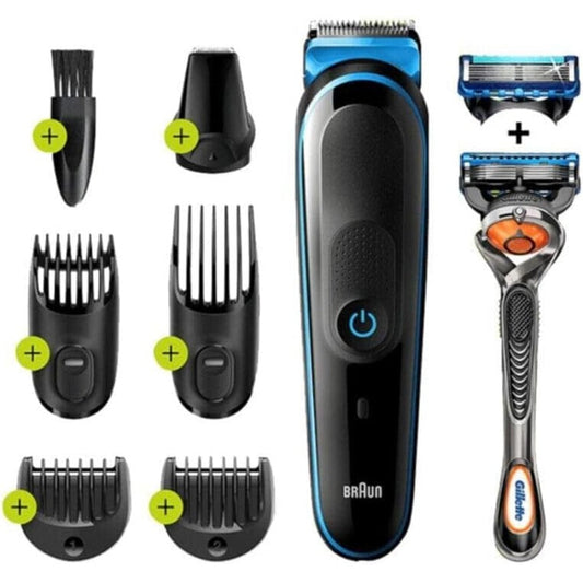 Braun Styler MGK5245 MultGroom kit front view showcasing the rechargeable cordless trimmer handle.