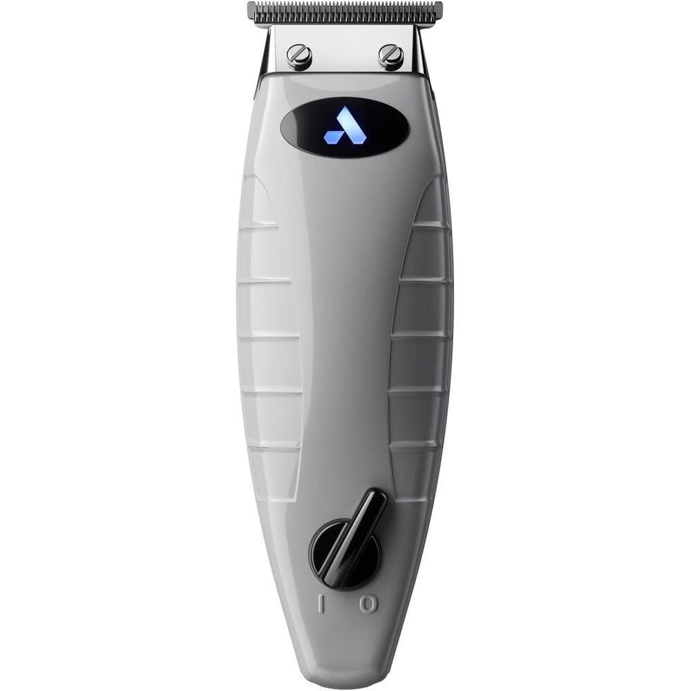 Andis 74055 professional cordless t-outliner hair and beard trimmer grey front view showcasing ergonomic body