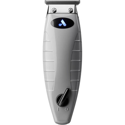 Andis 74055 professional cordless t-outliner hair and beard trimmer grey front view showcasing ergonomic body