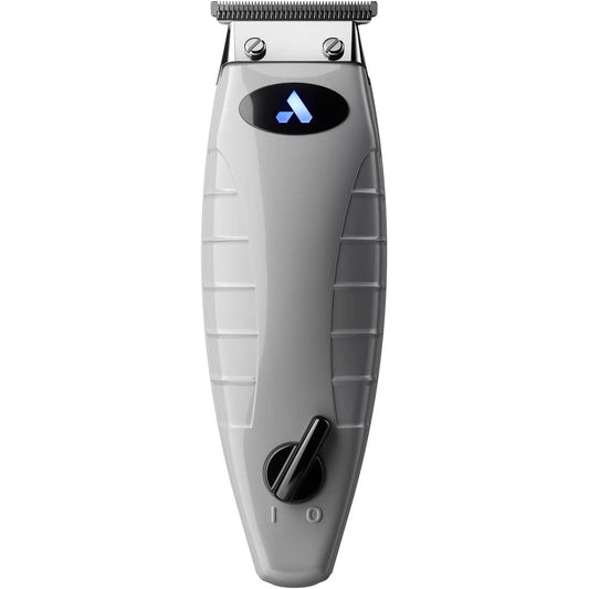 Andis 74055 professional cordless t-outliner hair and beard trimmer grey front view showcasing ergonomic body