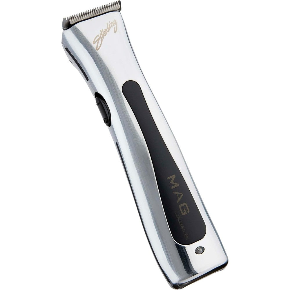 Wahl Professional Sterling Mag Cordless Trimmer front view with silver and black finish
